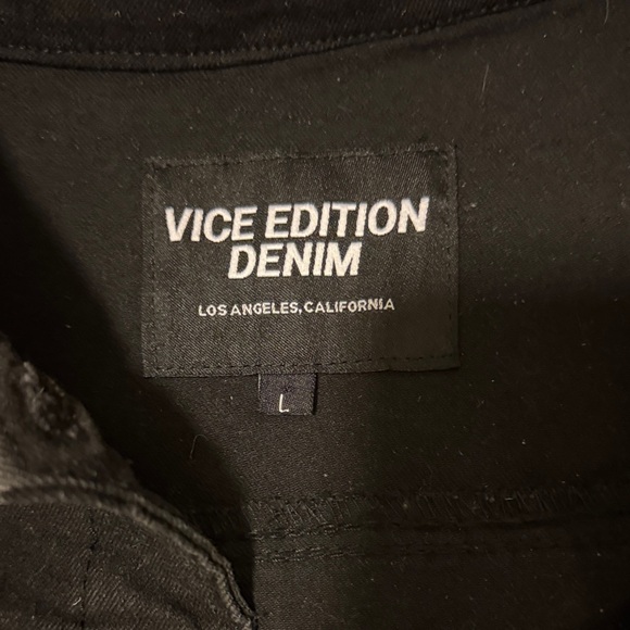 Black Distressed Denim Jacket - Picture 2 of 7